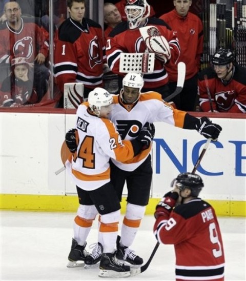 Wayne Simmonds, Matt Read, Martin Brodeur