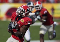 Georgia's Boykin returns a punt 92 yards to score against Michigan State University during the Outback Bowl in Tampa